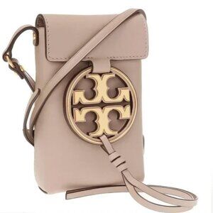 Tory Burch - Miller Phone Leather Crossbody Taupe